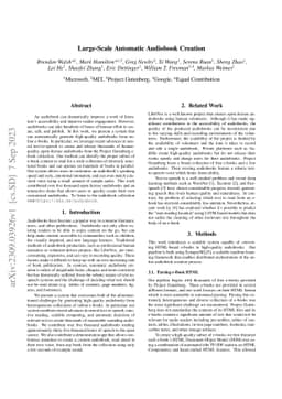 Large-Scale Automatic Audiobook Creation