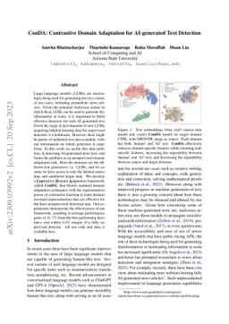 ConDA: Contrastive Domain Adaptation for AI-generated Text Detection
