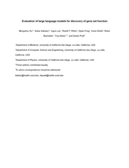 Evaluation of large language models for discovery of gene set function