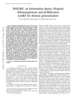INSURE: An Information Theory Inspired Disentanglement and Purification
  Model for Domain Generalization
