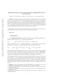 Riemannian Langevin Monte Carlo schemes for sampling PSD matrices with
  fixed rank