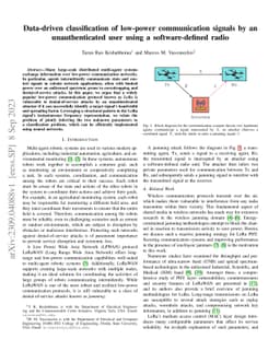 Data-driven classification of low-power communication signals by an
  unauthenticated user using a software-defined radio
