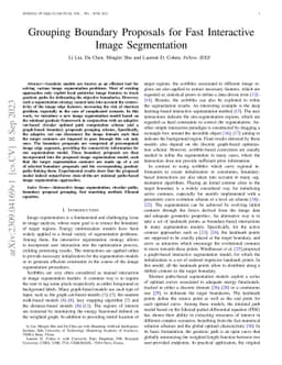 Grouping Boundary Proposals for Fast Interactive Image Segmentation