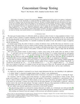 Concomitant Group Testing