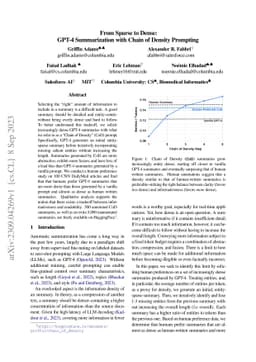 From Sparse to Dense: GPT-4 Summarization with Chain of Density
  Prompting