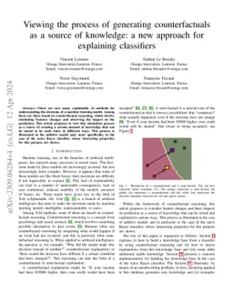 Viewing the process of generating counterfactuals as a source of
  knowledge: a new approach for explaining classifiers