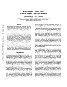 Generating the Ground Truth: Synthetic Data for Label Noise Research