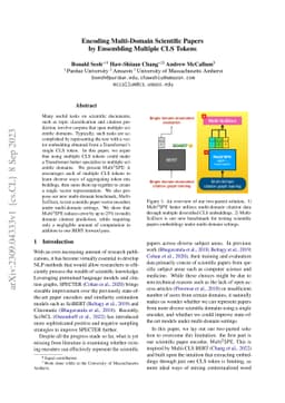 Encoding Multi-Domain Scientific Papers by Ensembling Multiple CLS
  Tokens