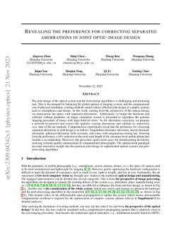 Revealing the preference for correcting separated aberrations in joint
  optic-image design