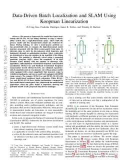 Data-Driven Batch Localization and SLAM Using Koopman Linearization