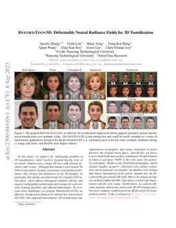 DeformToon3D: Deformable 3D Toonification from Neural Radiance Fields