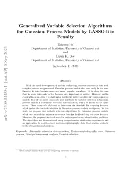 Generalized Variable Selection Algorithms for Gaussian Process Models by
  LASSO-like Penalty