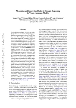 Measuring and Improving Chain-of-Thought Reasoning in Vision-Language
  Models