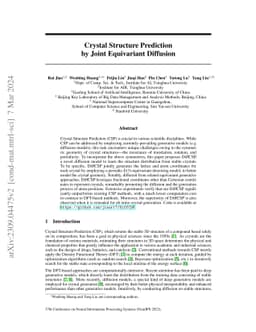 Crystal Structure Prediction by Joint Equivariant Diffusion