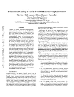 Compositional Learning of Visually-Grounded Concepts Using Reinforcement
