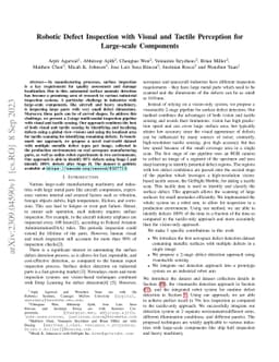 Robotic Defect Inspection with Visual and Tactile Perception for
  Large-scale Components