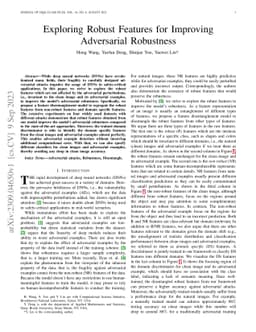 Exploring Robust Features for Improving Adversarial Robustness