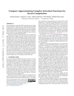 Compact: Approximating Complex Activation Functions for Secure
  Computation