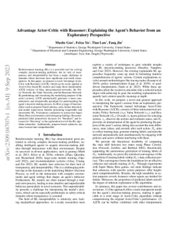 Advantage Actor-Critic with Reasoner: Explaining the Agent's Behavior
  from an Exploratory Perspective