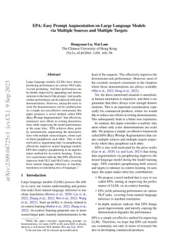 EPA: Easy Prompt Augmentation on Large Language Models via Multiple
  Sources and Multiple Targets