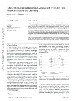 TCGAN: Convolutional Generative Adversarial Network for Time Series
  Classification and Clustering