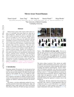 Mirror-Aware Neural Humans