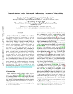 Towards Robust Model Watermark via Reducing Parametric Vulnerability