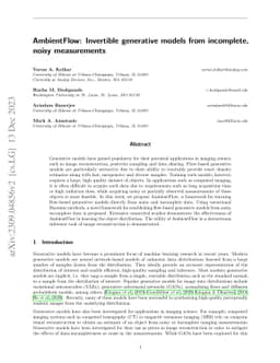 AmbientFlow: Invertible generative models from incomplete, noisy
  measurements