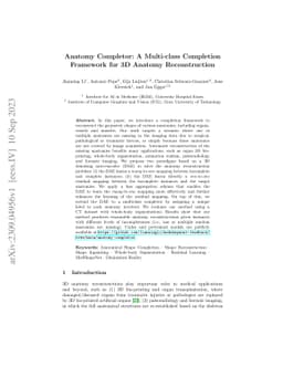 Anatomy Completor: A Multi-class Completion Framework for 3D Anatomy
  Reconstruction