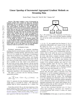 Linear Speedup of Incremental Aggregated Gradient Methods on Streaming
  Data