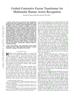 Unified Contrastive Fusion Transformer for Multimodal Human Action
  Recognition