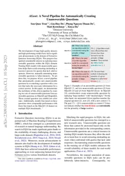 AGent: A Novel Pipeline for Automatically Creating Unanswerable
  Questions