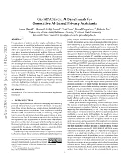 GenAIPABench: A Benchmark for Generative AI-based Privacy Assistants