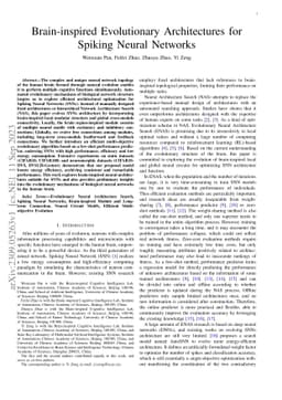 Brain-inspired Evolutionary Architectures for Spiking Neural Networks