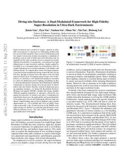 Diving into Darkness: A Dual-Modulated Framework for High-Fidelity
  Super-Resolution in Ultra-Dark Environments