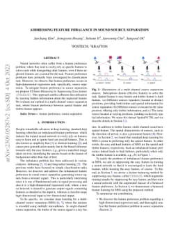 Addressing Feature Imbalance in Sound Source Separation