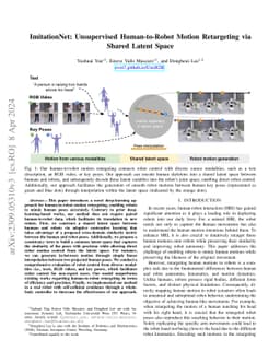 ImitationNet: Unsupervised Human-to-Robot Motion Retargeting via Shared
  Latent Space
