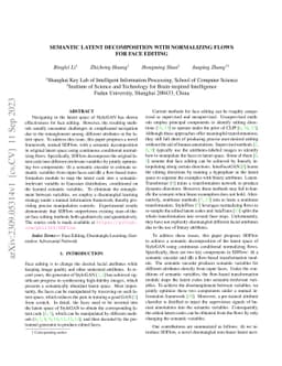 Semantic Latent Decomposition with Normalizing Flows for Face Editing