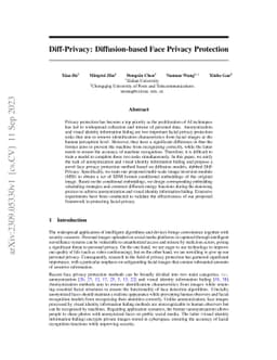 Diff-Privacy: Diffusion-based Face Privacy Protection