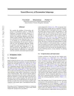 Neural Discovery of Permutation Subgroups