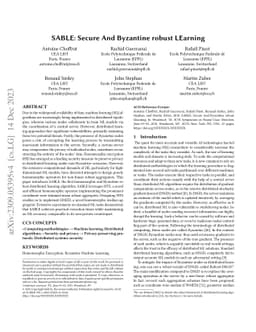 SABLE: Secure And Byzantine robust LEarning