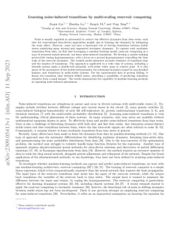 Learning noise-induced transitions by multi-scaling reservoir computing