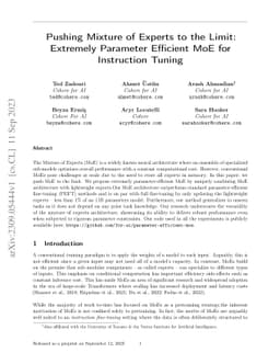 Pushing Mixture of Experts to the Limit: Extremely Parameter Efficient
  MoE for Instruction Tuning