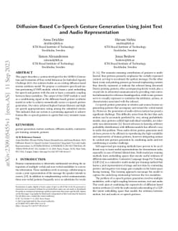 Diffusion-Based Co-Speech Gesture Generation Using Joint Text and Audio
  Representation