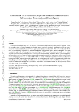 LeBenchmark 2.0: a Standardized, Replicable and Enhanced Framework for
  Self-supervised Representations of French Speech