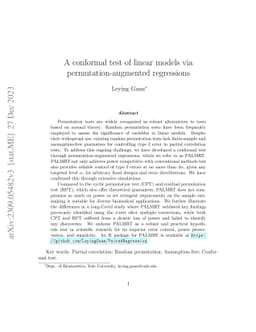 A conformal test of linear models via permutation-augmented regressions