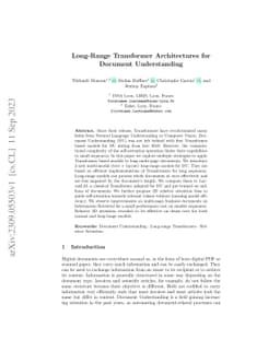 Long-Range Transformer Architectures for Document Understanding