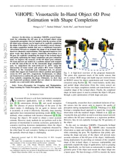 ViHOPE: Visuotactile In-Hand Object 6D Pose Estimation with Shape
  Completion