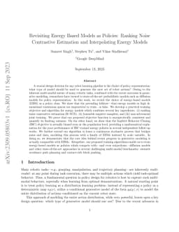 Revisiting Energy Based Models as Policies: Ranking Noise Contrastive
  Estimation and Interpolating Energy Models