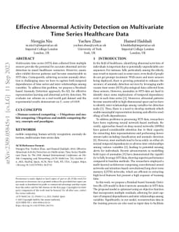 Effective Abnormal Activity Detection on Multivariate Time Series
  Healthcare Data